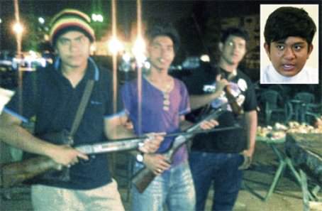 jmal Eymadi Mohd Noor (inset) and his friends at a shooting range in Cairo, where they learnt to handle rifles for self-protection, given the tense situation there. 